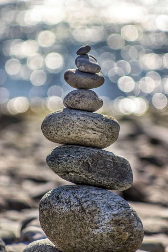 Rocks stacked on top of one another